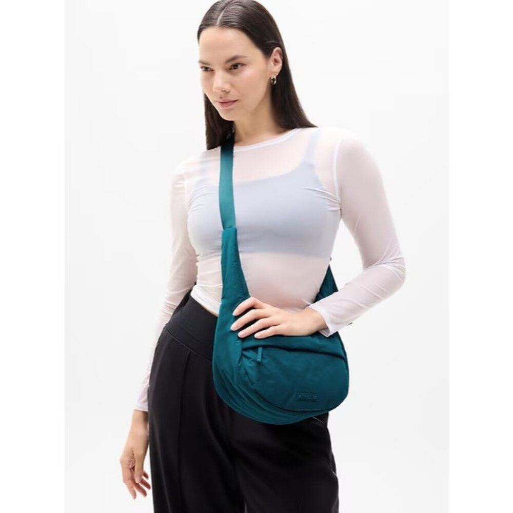 New Athleta All About Small Crossbody Hobo Bag Coastal Teal